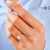 Slim 1.50 mm band engagement ring with emerald-cut design