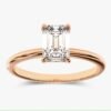 Classic ring design with a 1.5 CT emerald-cut centre stone