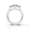 925 Sterling Silver Emerald Cut Halo Diamond Engagement Ring - Image 3