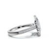 925 Sterling Silver Emerald Cut Halo Diamond Engagement Ring - Image 4