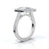 925 Sterling Silver Emerald Cut Halo Diamond Engagement Ring - Image 5