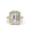 925 Sterling Silver Emerald Cut Halo Diamond Engagement Ring - Image 8