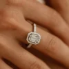 Engagement ring with premium CZ stones and invisible claw setting