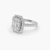 925 Sterling Silver ring with emerald cut style and clean lines