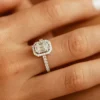 Engagement ring with 8.5mm x 6.75mm setting and refined shape