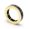 Thick gold-plated sterling silver ring with emerald-cut stones