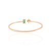 925 Sterling Silver Emerald Diamond Cuff Bracelet - Image 4