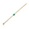 925 Sterling Silver Emerald & Diamond Curb Chain Bracelet - Image 3