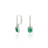 Gold-plated sterling silver dangle earrings with emerald and diamond details