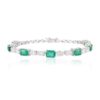 925 Sterling Silver Emerald Diamond Designer Bracelet