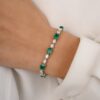925 Sterling Silver Emerald Diamond Designer Bracelet - Image 2