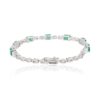 925 Sterling Silver Emerald Diamond Designer Bracelet - Image 5
