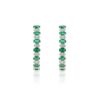925 Sterling Silver Emerald & Diamond Designer Hoops