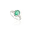 925 Sterling Silver Emerald Diamond Engagement Ring - Image 3