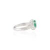 925 Sterling Silver Emerald Diamond Engagement Ring - Image 5
