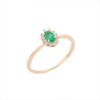 925 Sterling Silver Emerald & Diamond Engagement Ring - Image 3