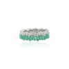925 Sterling Silver Emerald Diamond Eternity Band