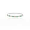 925 Sterling Silver Emerald Diamond Eternity Band