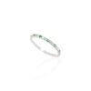 925 Sterling Silver Emerald Diamond Eternity Band - Image 3