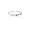 Refined sterling silver band with 1.5 mm stones in a prong setting