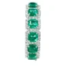 925 Sterling Silver Emerald Diamond Eternity Band - Image 2