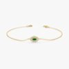 925 Sterling Silver Emerald Diamond Eye Bracelet