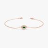 925 Sterling Silver Emerald Diamond Eye Bracelet - Image 5
