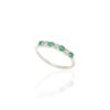 925 Sterling Silver Emerald Diamond Half Eternity Band - Image 2