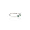 925 Sterling Silver Emerald Diamond Half Eternity Band - Image 3