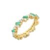 925 Sterling Silver Emerald Diamond Ring - Image 2