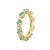 925 Sterling Silver Emerald Diamond Ring - Image 3