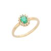 925 Sterling Silver Emerald Diamond Ring - Image 2