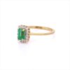 925 Sterling Silver Emerald Diamond Ring - Image 3