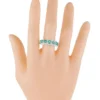 925 Sterling Silver Emerald & Diamond Ring - Image 5