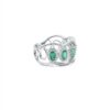925 sterling silver ring with emerald and diamond stones