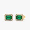 925 Sterling Silver Emerald & Diamond Statement Earrings