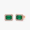 925 Sterling Silver Emerald & Diamond Statement Earrings - Image 3