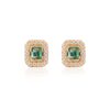 925 Sterling Silver Emerald Diamond Statement Earrings with gold plating