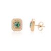 Gold-plated sterling silver earrings with emerald and diamond detailing