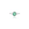 925 Sterling Silver Emerald Diamond Statement Ring