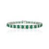 Emerald and diamond tennis bracelet in sterling silver