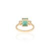 925 Sterling Silver Emerald & Diamond Three Stone Ring - Image 6