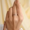 925 Sterling Silver Emerald Diamond Toi Et Moi Ring - Image 2