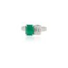 925 Sterling Silver Emerald & Diamond Wedding Ring
