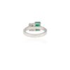 925 Sterling Silver Emerald & Diamond Wedding Ring - Image 2