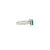925 Sterling Silver Emerald & Diamond Wedding Ring - Image 3