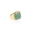925 Sterling Silver Emerald Diamond Wide Band - Image 7