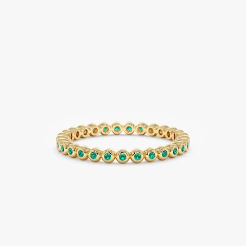 925 Sterling Silver Emerald Eternity Band
