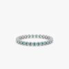 925 Sterling Silver Emerald Eternity Band - Image 2