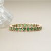 925 Sterling Silver Emerald Eternity Band - Image 3